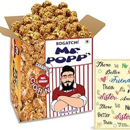 BOGATCHI Mr.POPP's Caramel Popcorn, Handcrafted Gourmet Popcorn Party Snacks, 100% Crunchy Delicious Fully Popped Corns,, Perfect Rakhi Gift for Sister , 250g + Free Happy Rakhi Greeting Card-image-56