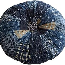 ARTISOUL® Floor Cushion Round Comfortable Futon Cushion Bohemian Decorative Tatami Pad Dark Blue | Yard, Garden & Outdoor Living | Patio & Garden Furniture | Cushions & Pads-image-51