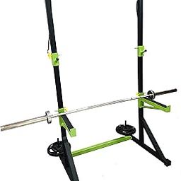 RISE UP Squat Stand with Bench Biceps Rowing Pull up bar etc Fully Adjustable { Capicity up to 250 kg }, Steel-17