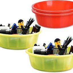 Homestic Pack of 4 Desk Organizer | Stationery Organizer | Multipurpose Storage Organizer | Office Supplies for Pen-Pencil-Staplers | Desktop Organizer | 6 LTR | Red & Green-image-61