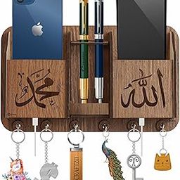 Wooden Key Holder Home/Key Stand Home/Key Hanger/Key Chain Holder Wall/Mobile Holder/Mobile Stand (6 Hooks)-image-51