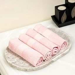 AKIKO HOME 100% Bamboo Face Towel | Quick Dry, Super Soft, Anti Bacteria, Fast Absorbent,Eco Friendly, Hypoallergenic, Odor Resistant | 30x30 cms, 450 GSM | Pack of 4 (Pink)-18