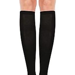 Cotton Stockings Socks For Womens Knee High Length Solid Black Casual Multipurpose Compression Half Legs Support Opaque Non Transparent Skin Calf length for Ladies & Girls Free Size-image-43