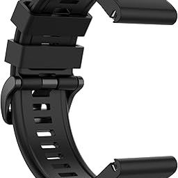 LOKEKE for Garmin Fenix 7X Replacement Wrist Band - 26mm Replacement Silicone Wrist Band Strap Compatible Compatible with Garmin Fenix 7X 6X 5X/ Descent Mk2 MK2i MK1, With Quick Fit(Silicone Black)-picture-15