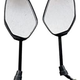 Electric Scooter Fancy Side Mirrors, Carbon Fibre Pattern, Heavy-Duty Rear View Mirror (1 Pair Set) For All Types of Electric Scooty, Bike, Rikshaw | Universal Shine Mirror for Electric Vehicle-26