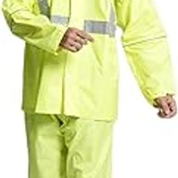 Rainwear Rider PU Rainsuit with Radium | Waterproof High-Visibility Jacket & Pant Set with Pockets & Velcro Cuffs for Biking & Outdoor Use-51