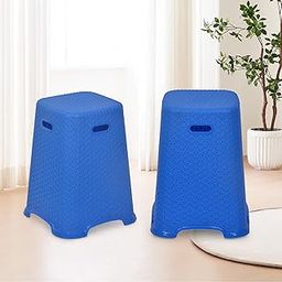 Nilkamal Strong & Durable Stool STL 29 | Chair for Living Room, Bed Room, Kitchen, Office Room, Outdoor| 100% Polypropylene Stackable Chair | (Deep Blue, Set of 2)-image-74