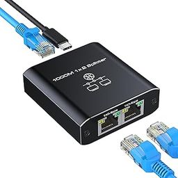 Ethernet Splitter 1 to 2 High Speed 1000Mbps, Gigabit RJ45 Internet Ethernet Switch Adapter, Network LAN Splitter with USB Power Cable for Cat 5/5e/6/7/8 Cable [2 Devices Networked Simultaneously]-4