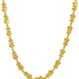 Golden Gold Plated Non-Precious Metal Brass Chain for Men & Women (FF467)-image-3
