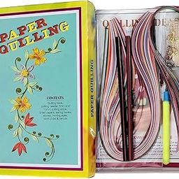 KRYTONE� Paper Quilling Tools Kit with Quilling Book Quilling Needle Quilling Strips Tinted Papers Earring Hooks Stones Moving Eyes Tooth Picks & Pencils (Multicolor)-18