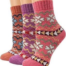 3 Pair Vintage Solid Soft & Woolen Cozy Knitted Winter Thick Warm Stretchy Elastic Socks (Without Thumb) for Women Girls-image-90