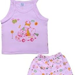Kuttussh Baby Boy and Girl Sleeveless Soft Hosiery Vests,Jhabla T-Shirt with Shorts Dress for Kids Infant Toddler New Born Clothes-picture-18