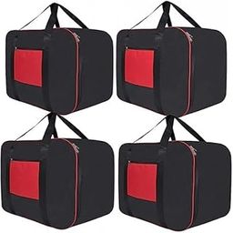 WINGSFLY Underbed Storage Bag Moisture Proof Cloth Organiser Big Underbed Storage Bag with Zippered Closure and Handle(Black Red, 54x46x28cm) (Pack of 4)-image-56