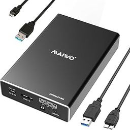 2 Bay 2.5 inch USB 3.0 SATA Hard Drive HDD RAID Enclosure Support RAID 0/1 RAID Mode RAID Storage Case Up to 12TB-24