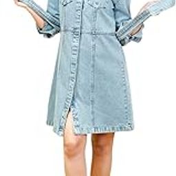Women's Denim Dress - Light Blue-image-51
