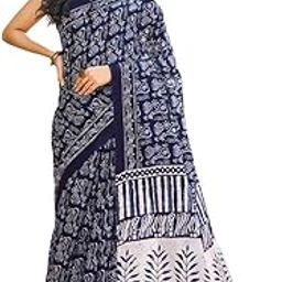 Women's Cotton Printed & Ready To Wear Saree with Unstitched Blouse Piece-22
