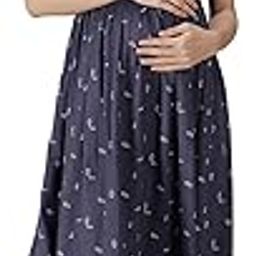 Women's Rayon Round Neck Half Sleeves Maternity Dress Feeding Kurti with Zipper (1301-MD)-image-2