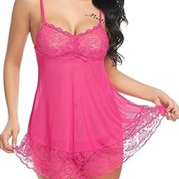 Saniya ENT Lingerie for Women Special Nightwear Above Knee Baby Doll Dress Nightgown Deep Open Back Bodysuit for Honeymoon-image-41