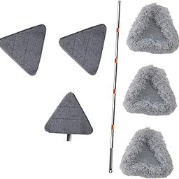 Foldable Triangle Mop with Microfiber Pad Cleaning Mop for Tile Ceiling Wall | Home & Garden | Household Supplies & Cleaning | Carpet & Floor Sweepers-image-1