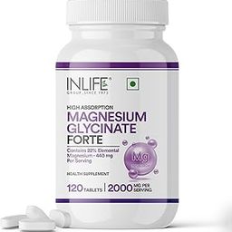 INLIFE Chelated Magnesium Glycinate Supplement 2000mg Per Serving, High Absorption for Relaxation & Healthy Muscle Function - 120 Tablets (Pack of 1, 120)-11