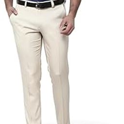 Men's Regular Tapered Fit Dress Formal Trousers, Straight Leg-image-77