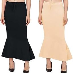 Store Women's Lycra Cotton Saree Shapewear Petticoat Stretchable Thigh & Hip Shaper Saree Silhouette Shapewear for Women Pack of 2 (Beige&Peach) Size-L-image-86
