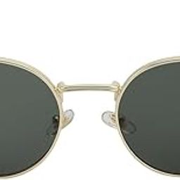 Gold Toned with Green UV Protected Lens Round Sunglass for unisex-picture-56