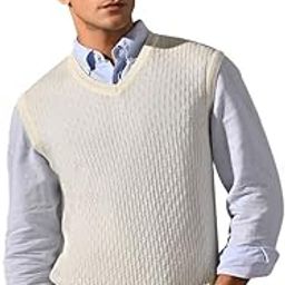KINDOM of White Haze. Sleeveless Sweater for Men. V-Neck Acrowool Sweater. Regular Fit Sweater for Men-image-1
