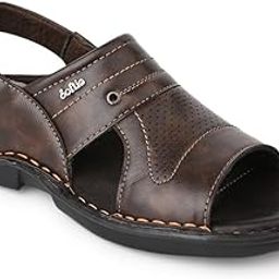 Men's Brown Synthetic Leather Sandals Casual Comfortable, Stylish Brown-image-85