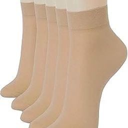 Women & Girl's Ultra-Thin Transparent Nylon Ankle Length Socks Without thumb (Beige, 5) Net solid plain socks for Womens/Girls/Mens & Boys indoor outdoor Socks-7