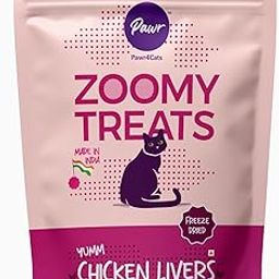 Pawr4Cats | Chicken Livers Zoomy Treats | Freeze-Dried | Rich in Iron & Vitamin-A, Vitamin B12 | No Preservative | Use as Treat or Food Topper | 45 GMS-picture-29