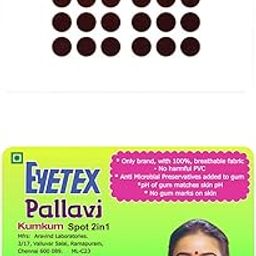 Eyetex Pallavi Sticker Bindi/Pottu|Round|Aloe Vera & Papaya Extracts|Breathable Non-Irritating Velvet Fabric|P3A|Dark Maroon|20 Flaps-image-15