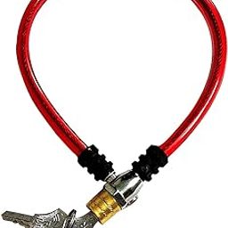 Shrenik Cycle Lock Spiral Lock Cycling Key Lock Cable Lock Bicycle Password Lock MTB Heavy Duty Material (3 Keys Lock Red)-picture-31