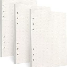 A5 Refill Paper, [3 Pack] Toplive 100GSM Thick Refillable Paper 6 Hole Filler Inserts Loose Leaf Paper 135 Sheets (270 Pages) for 6 Ring Binder Journal Notebook-Dotted Paper-1