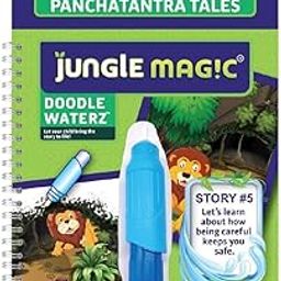 Jungle Magic Metal Doodle Waterz - Reusable I Water Colouring Book - Panchtantra Story I Lion & Talking Cave I Self-Drying With Easy To Hold Water Pen I Educational Toy For Kids-30