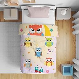 Home Plus Studios® Comforter Microfiber Reversible Night Owl Printed Toddler Size 150GSM Ac Comforter New Born Baby Blanket | Soft Light-Weight Bed All-Season Blanket 0-4 Years Kids (100 Cm x 150 Cm)-image-84