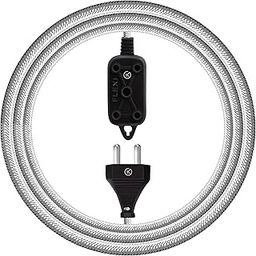 klick Gadgets 2 Pin & 3 Pin | Male Female | Expandable Electric Wire Extension | Power Cord 2.5Mt | Perfect Multipurpose | Home Decor | Office | Festival Decoration | Pack of 1 | Silver Colour-picture-15