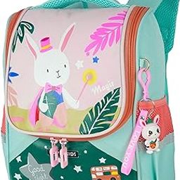 Cute Cartoon Bunny Print School Bag for Kids with Keychain | Lightweight & Spacious Bag for Preschool, Nursery, Kindergarten | For 3-8 Year Kids-15