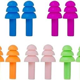 WADHWA Ear Plugs Soft Silica Gel Noise Reduction for Sleeping/Meditation/Swimming Adult/Child/Reusable for Travel - 5 Pairs - Random Color-10