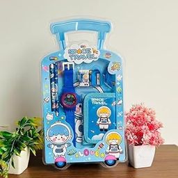 TRIBBO in 1 Stationery Set for Girls and Boys| Kids Return Gift 7 in 1 Cartoon School Items for Kids Pencils, Eraser, Sharpener, Watch, Wallet | Return Gift for Kids(Pack of 1,MULTIDESIGN)-image-87
