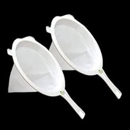 MAF Deep Double Net Milk Strainer,Water Strainer,Tea Strainer, Mini Handheld Size Small Filter,Plastic Filter Nylon Mesh/Moina Collection Net (2 Piece) Net Length 20 cm, Dia 10 cm-image-65