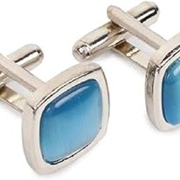 Stainless Steel Blue Cufflinks for Men – Durable, Perfect for Shirts – Includes Elegant Velvet Pouch-image-76