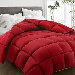 AMALYA Comforter 500 GSM Microfiber AC Comforter/Blanket for Winter/Quilt/Duvets/Rajai for King Size Double Bed and Single Bed Comforter (Red, Single Bed 60x90)-image-46