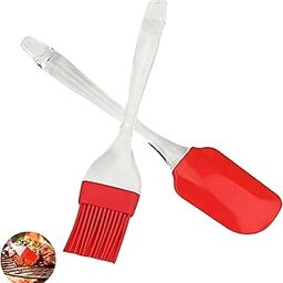 Purebake 2 Pcs Oil Brush Silicone Scraper Spatula Cake Spatula Chomps Turkey Silicone Basting Brush Food Brush BBQ Oil Brush BBQ Spatula Silicone BBQ Brush Accessories-image-22