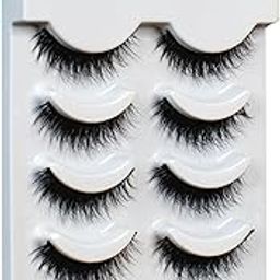 ONMO Beauty False Eyelash For Women-Natural & Lightweight 5 Pair Faux Mink Fake Eyelashes | Soft & Comfortable Black Reusable Cat Eye Lashes extension | Long Lasting Eye Makeup Lash (Honey)-41