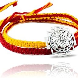 Jewellery 925 Sterling Silver Shri Yantra Silver Pendant with Wrap Around Moli Bracelet for Men and Women-picture-18