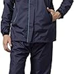 Rain Coat for Men, Waterproof, Adjustable Hood, Inner Pockets, Polyester Jacket, Pants, Black&Blue-picture-15
