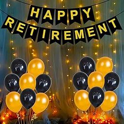 Party Propz Retirement Party Decorations - 32Pcs Happy Retirement Decoration for Men | Happy Retirement Banner (Cardstock) | Retirement Balloons Decoration | Retirement Party Decorations for Dad ,Mom-image-48