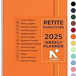 NEORAH - 2025 DATED - WEEKLY PLANNER - Accomplish Petite - Includes Yearly | Monthly | Weekly + Notes Layout with 12 Month Budget Tracker | Habit Tracker Wheel | Gratitude Journal - Track Goals , Accomplishments | Things to Do | Passion | Password Log | Track Birthday Anniversary | Extra Notes | 2025 Productivity Planner Diary with Dates - Planner for Work & Study (Size 21.0 x 10.5cm) | Dated Weekly Planner-HARDCOVER (ORANGE) [STICKERS SOLD SEPERATELY]-16
