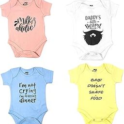 Boys and Baby Girls Printed Cotton Baby Bodysuits Onesie one Piece Romper t Shirt for New Born Infant Toddlers Baby Dress Clothing Set of 4-image-65